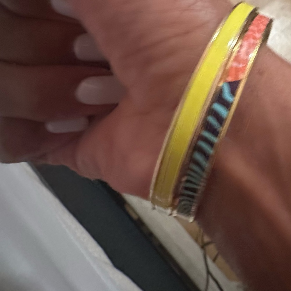 Herms- Extra-Narrow Bangle In Enamel With Rose Go… - image 6